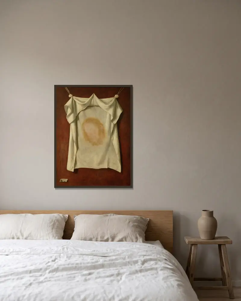Das heilige Antlitz von Francisco de Zurbarán gerahmt an einer Wand