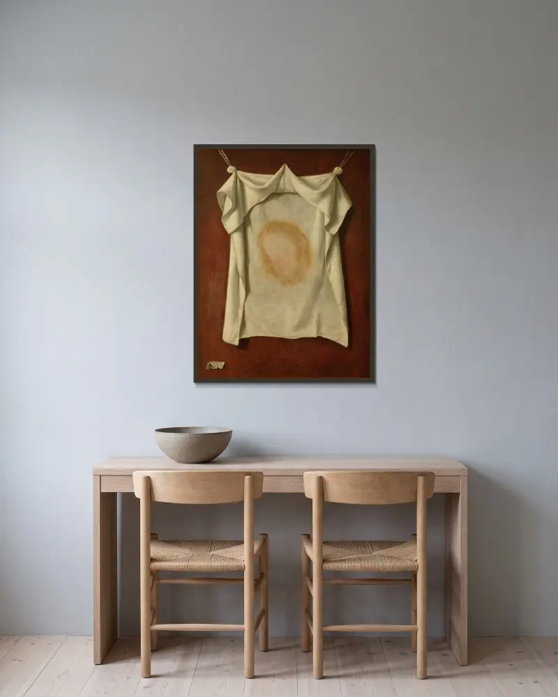 Das heilige Antlitz von Francisco de Zurbarán gerahmt an einer Wand