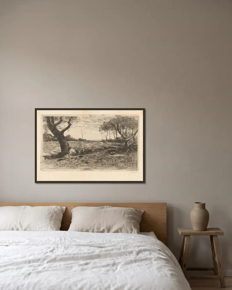 Ausgegrabener Baum von Willem de Zwart gerahmt an einer Wand
