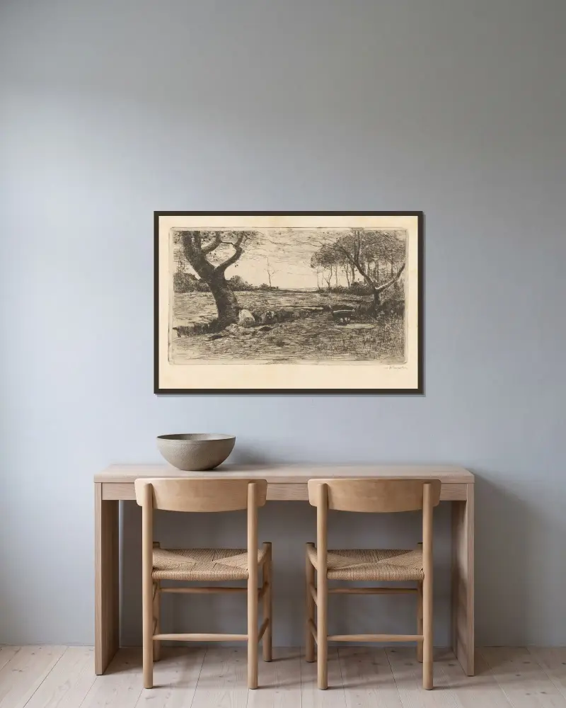 Ausgegrabener Baum von Willem de Zwart gerahmt an einer Wand