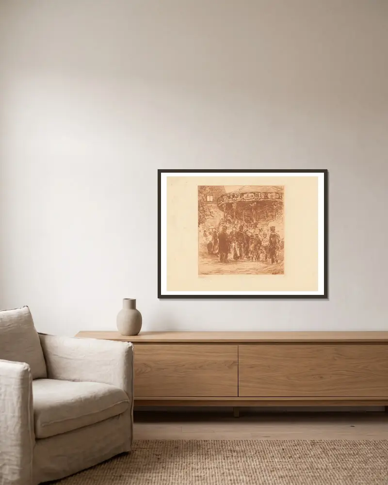 Karussell von Willem de Zwart gerahmt an einer Wand