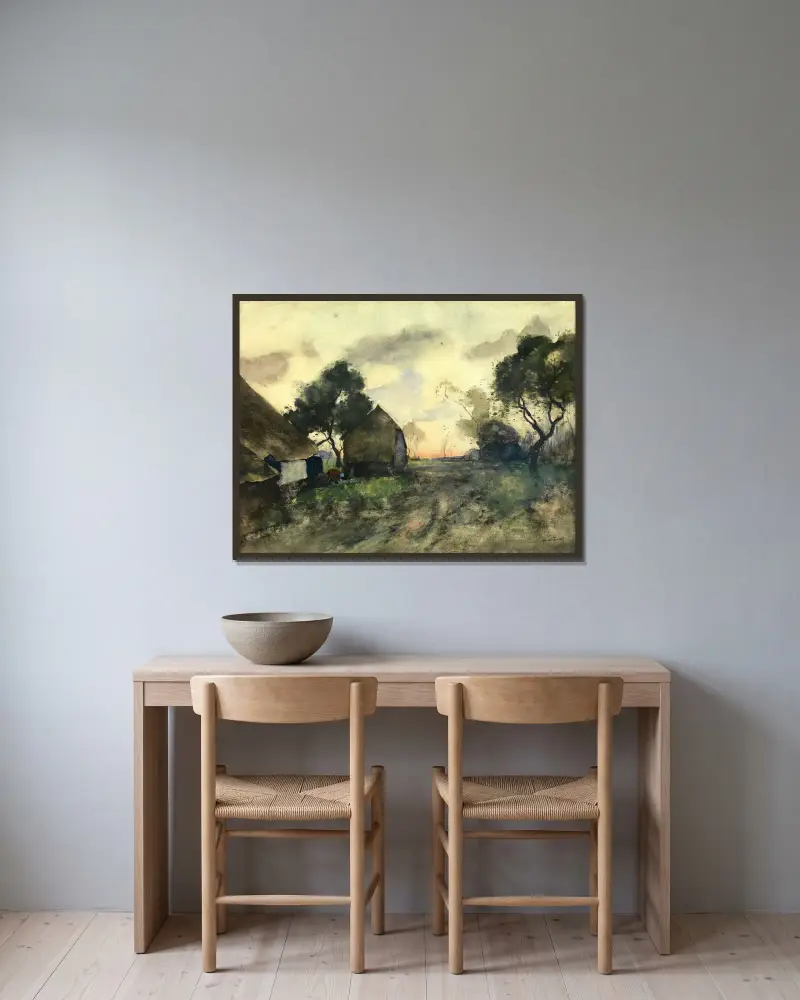 Abendstimmung von Willem de Zwart gerahmt an einer Wand