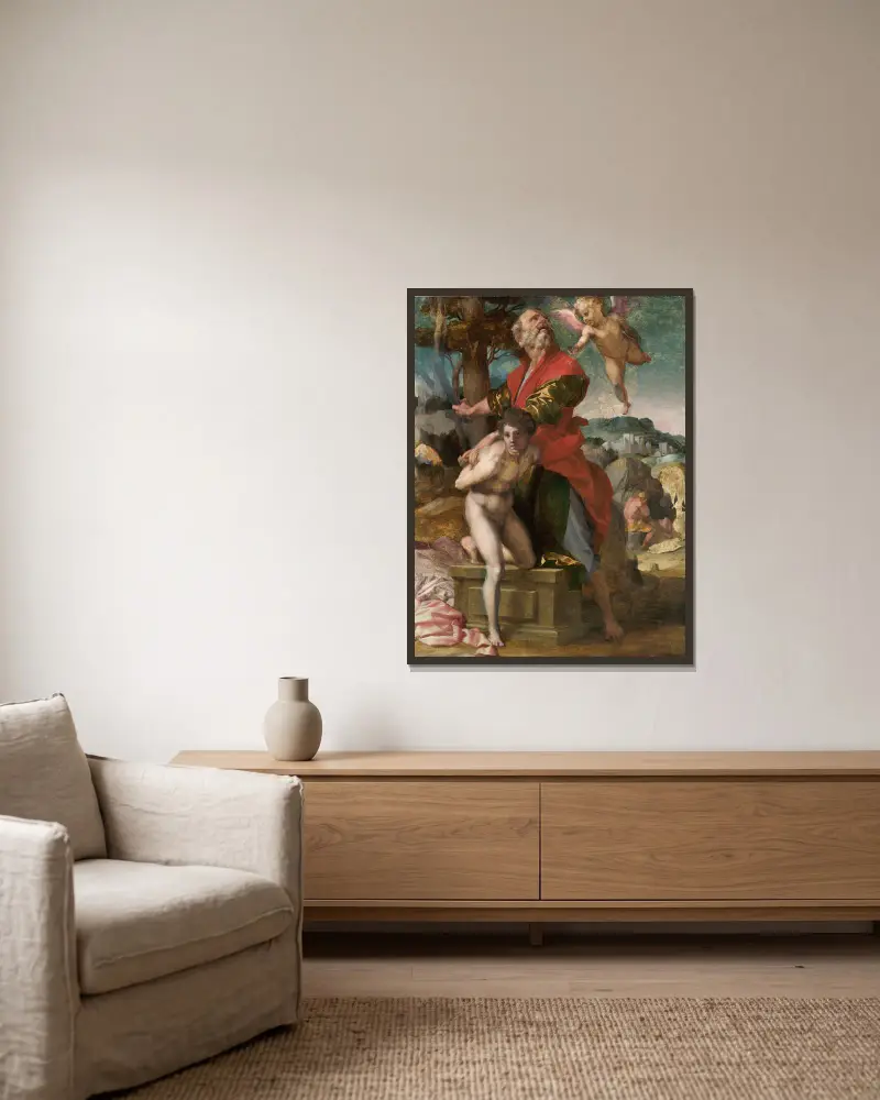 Ofiara Izaaka, Andrea del Sarto w ramie na ścianie