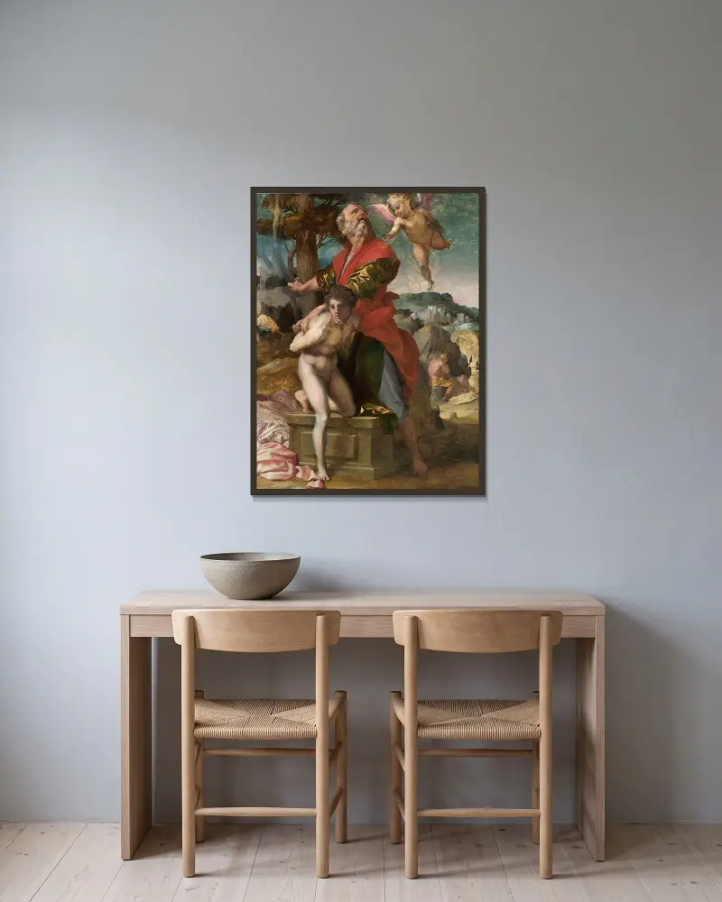 Ofiara Izaaka, Andrea del Sarto w ramie na ścianie