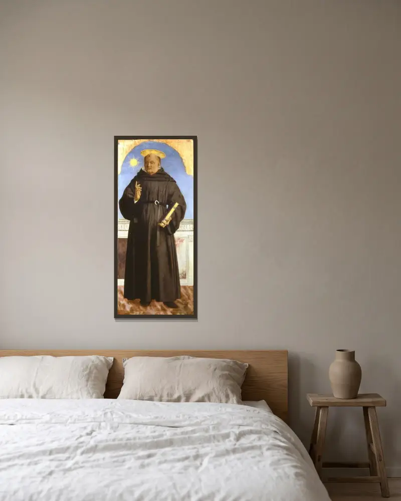 Saint Nicholas of Tolentino av Piero Della Francesca inramad på en vägg