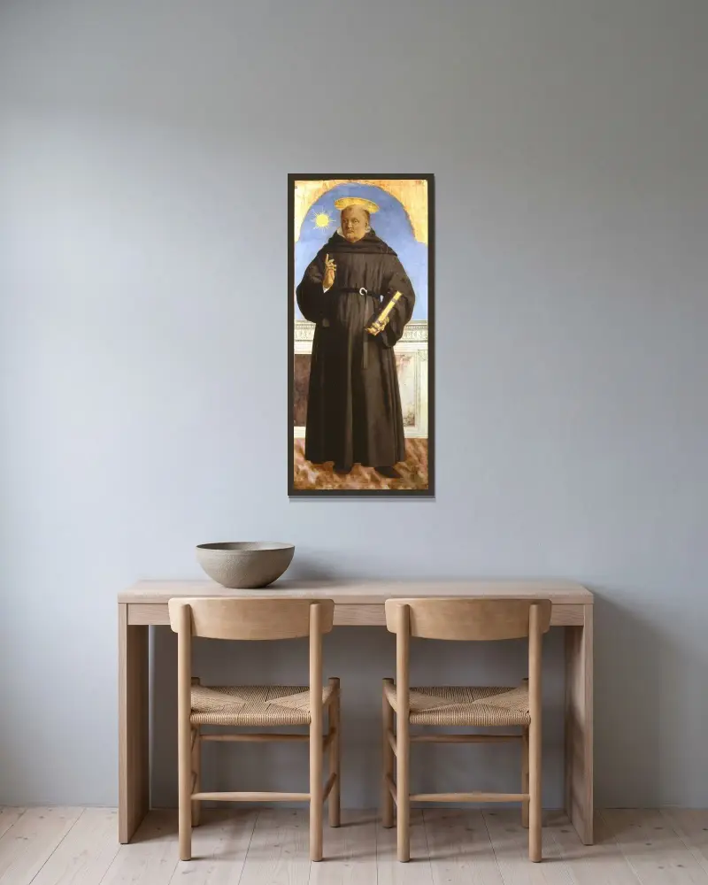 Saint Nicholas of Tolentino av Piero Della Francesca inramad på en vägg
