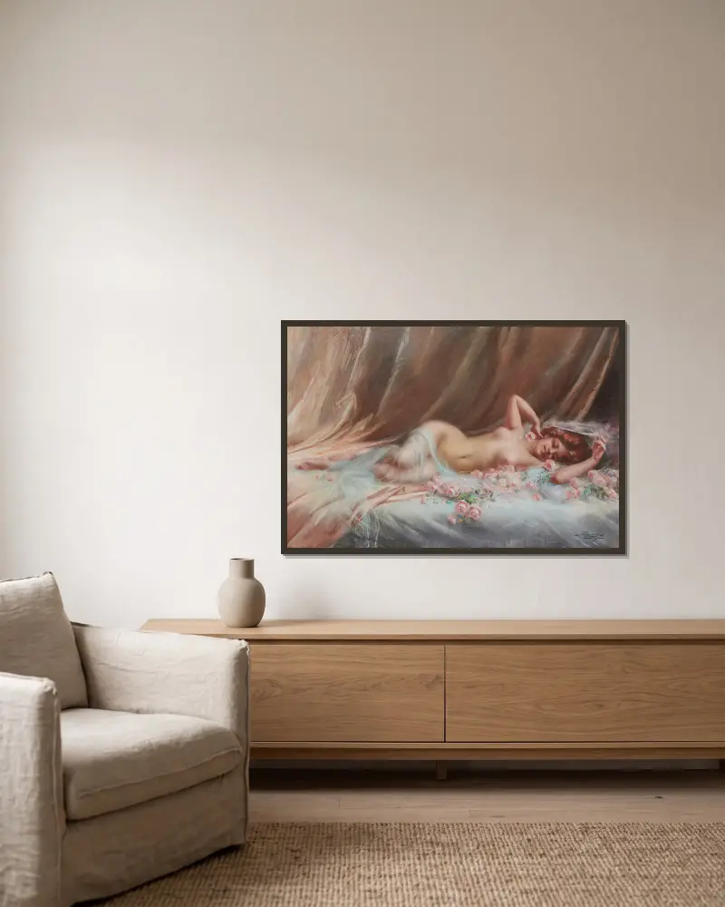 Nu Aux Roses av Delphin Enjolras inramad på en vägg