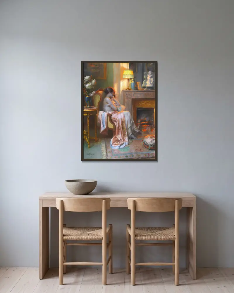 Zamyšlená, Delphin Enjolras v rámu na stěně