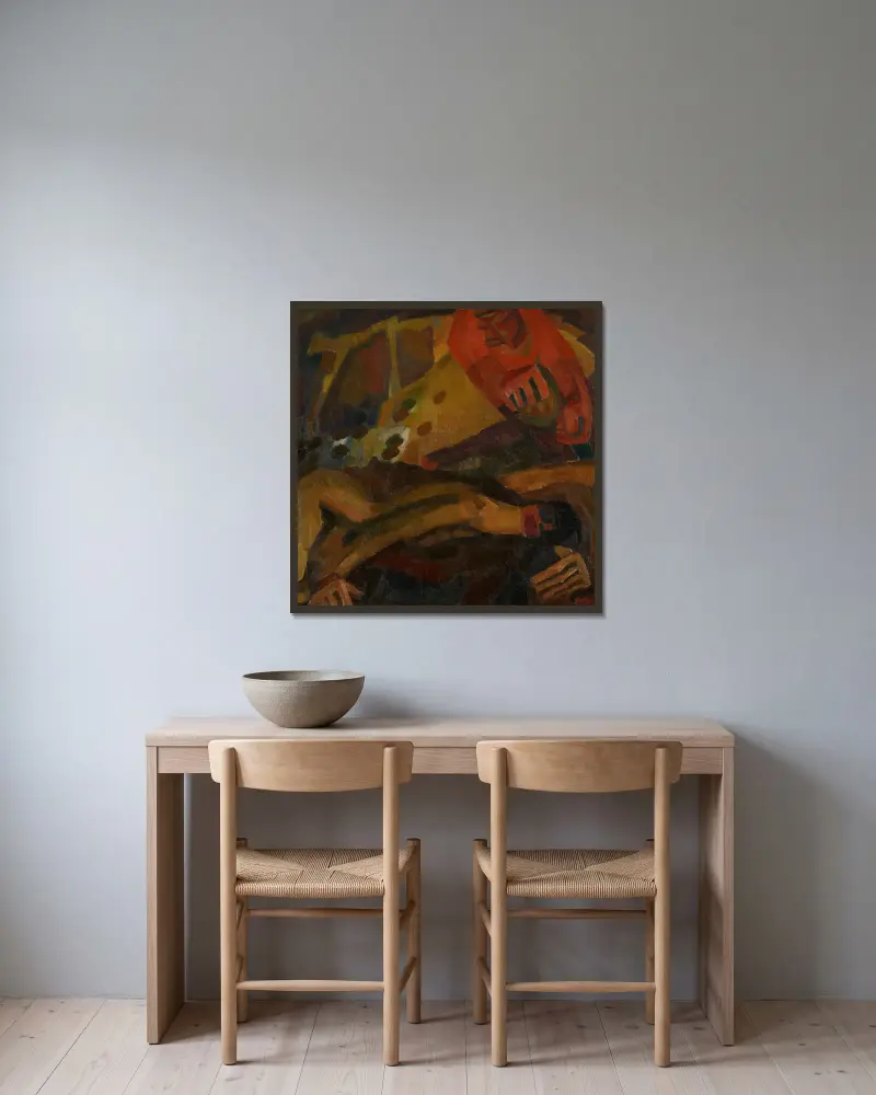 Der Sämann von Frits van den Berghe gerahmt an einer Wand