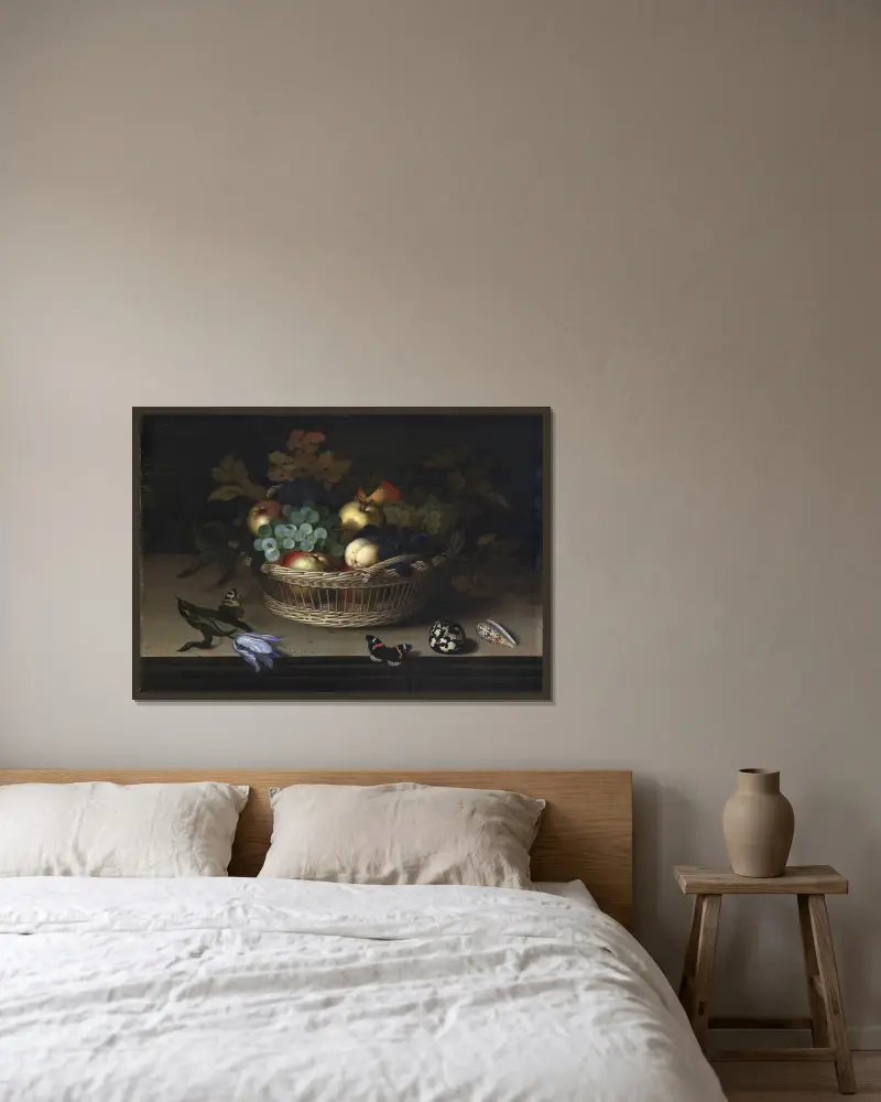 Zátiší, Balthasar van der Ast v rámu na stěně