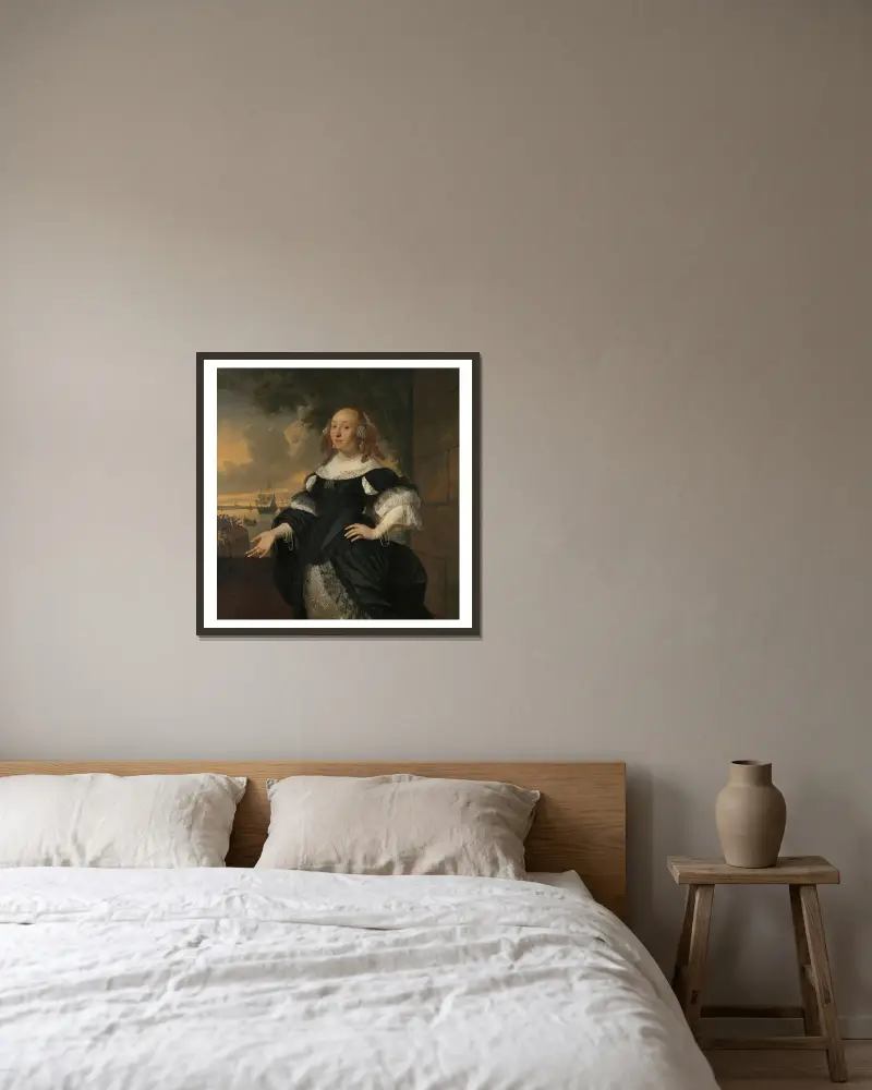 Geertruida den Dubbelde (1647-84), Wife of Aert van Nes av Bartholomeus van der Helst inramad på en vägg