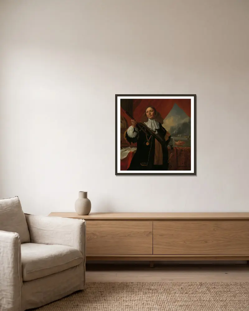 Johan de Liefde (asi 1619–73), viceadmirál, Bartholomeus van der Helst v rámu na stěně
