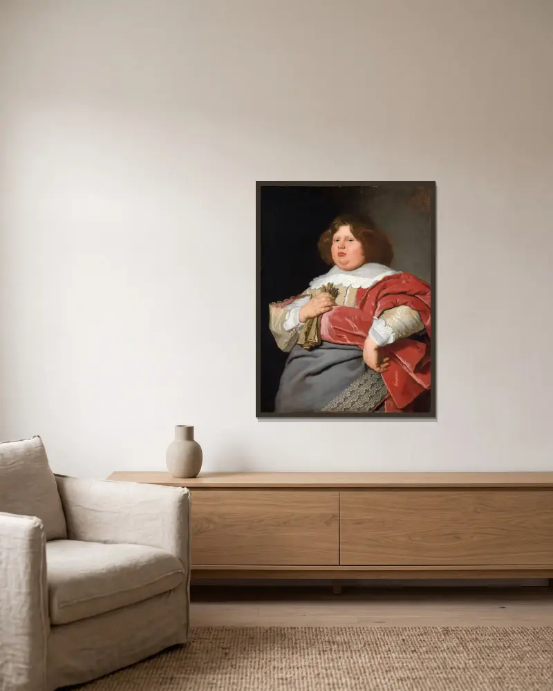 Portrait of Gerard Andriesz Bicker av Bartholomeus van der Helst inramad på en vägg