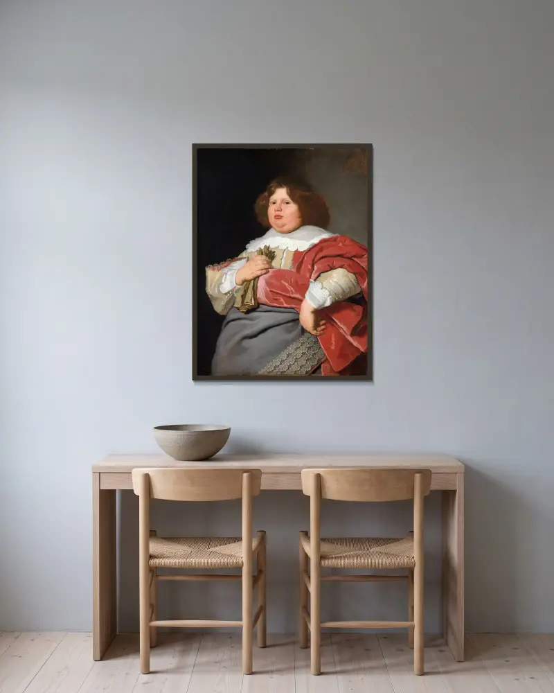 Portrait of Gerard Andriesz Bicker av Bartholomeus van der Helst inramad på en vägg