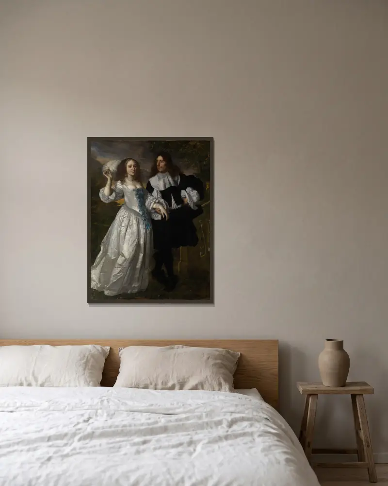 Young patrician couple av Bartholomeus van der Helst inramad på en vägg