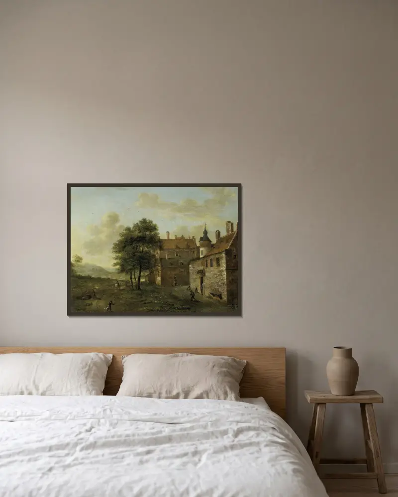 Wiejski dom, Jan van der Heyden w ramie na ścianie