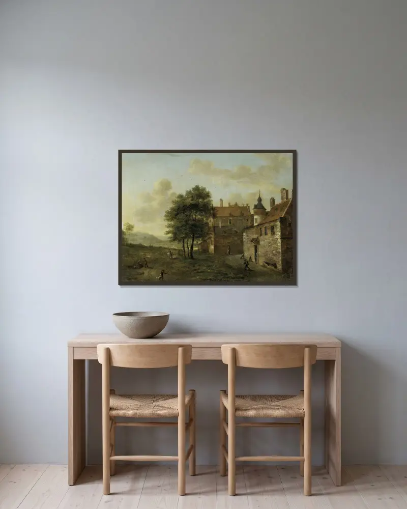 Wiejski dom, Jan van der Heyden w ramie na ścianie