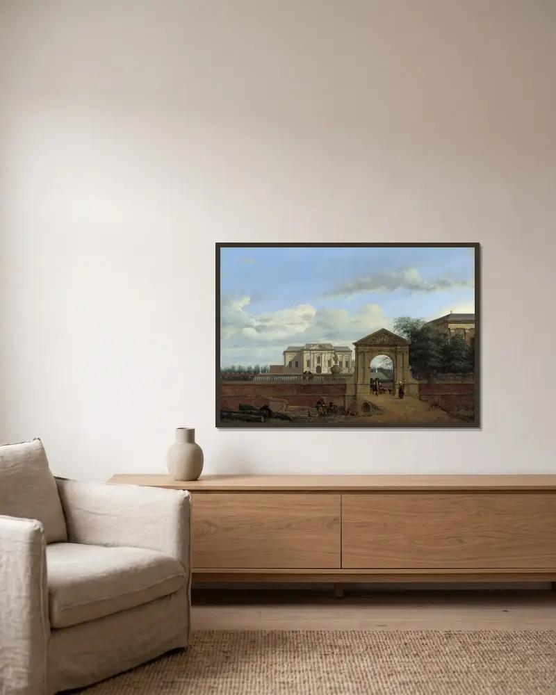Architektonická fantazie, Jan van der Heyden v rámu na stěně