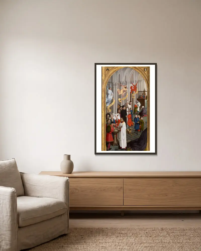 Křest, biřmování a zpověď, Rogier van der Weyden v rámu na stěně