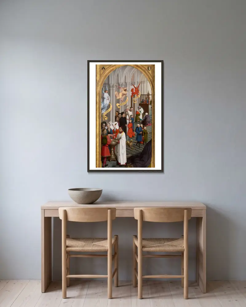 Křest, biřmování a zpověď, Rogier van der Weyden v rámu na stěně