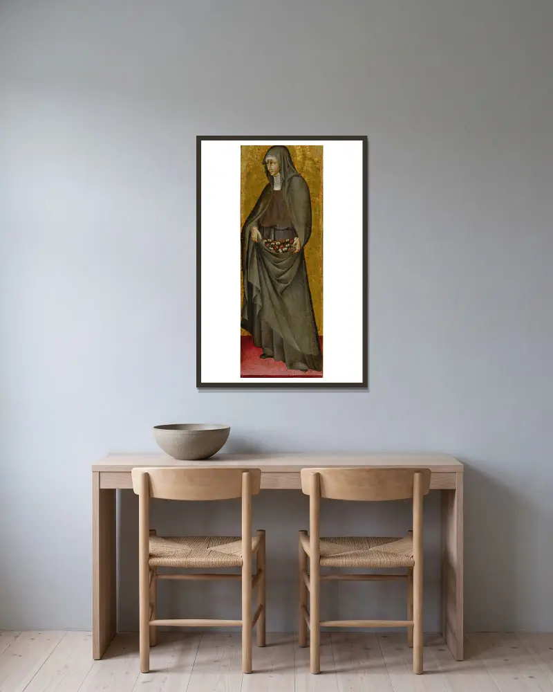 Elisabet av Ungern av Giovanni di Paolo inramad på en vägg