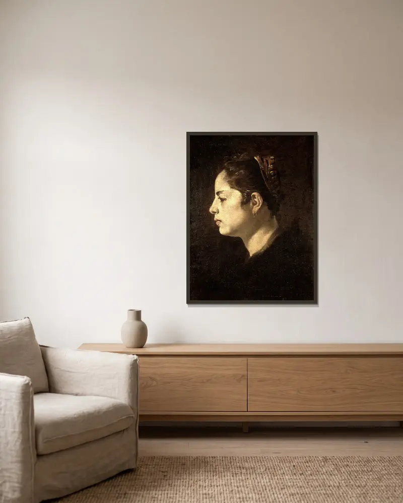 Dívčí hlava, Diego Velázquez v rámu na stěně