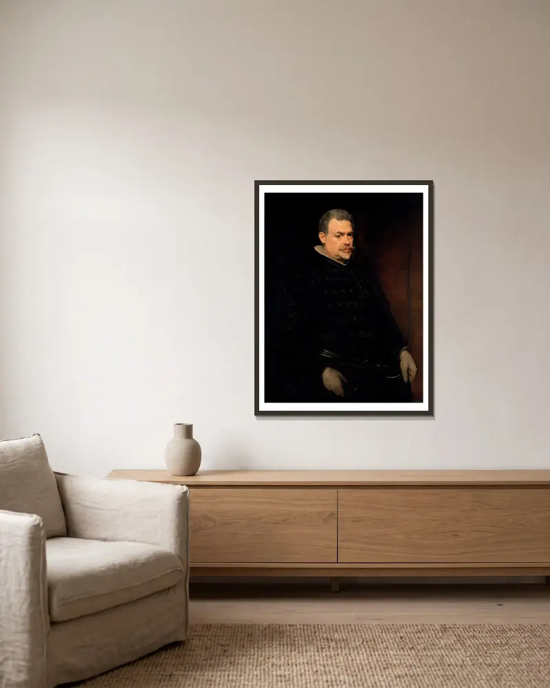 Don Juan Mateos (gest. 1643) von Diego Velázquez gerahmt an einer Wand
