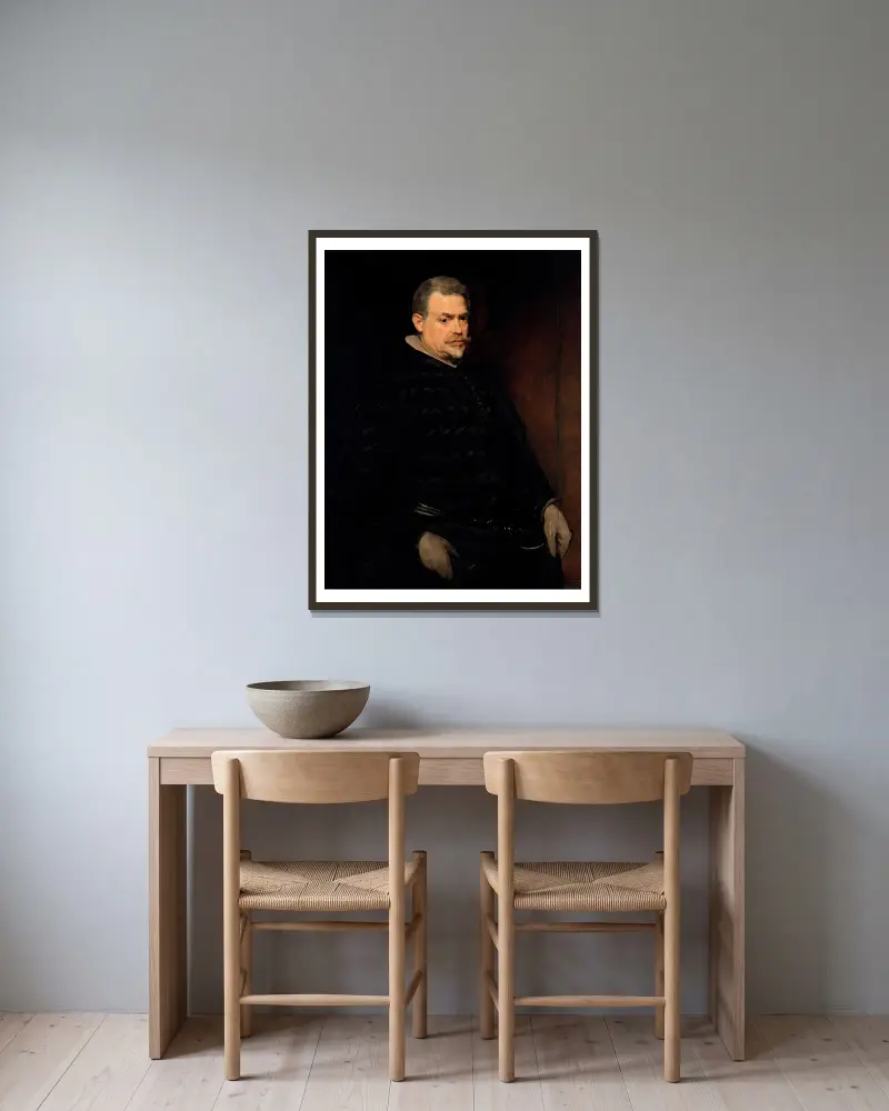 Don Juan Mateos (gest. 1643) von Diego Velázquez gerahmt an einer Wand