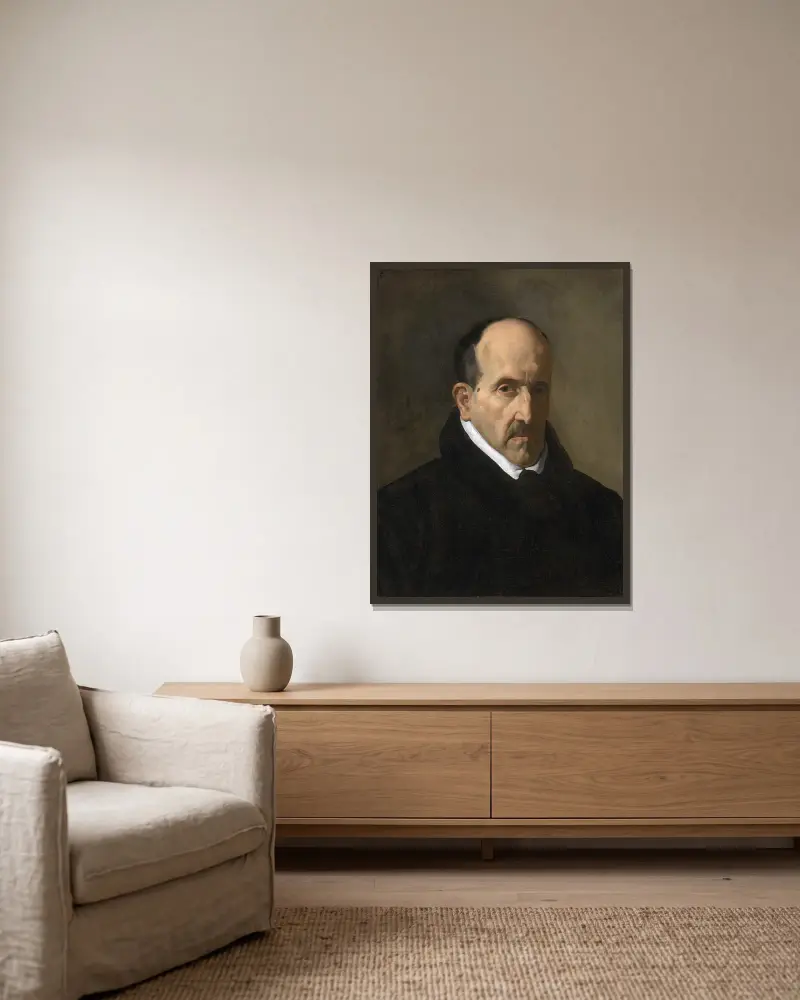Luis de Góngora y Argote av Diego Velázquez inramad på en vägg