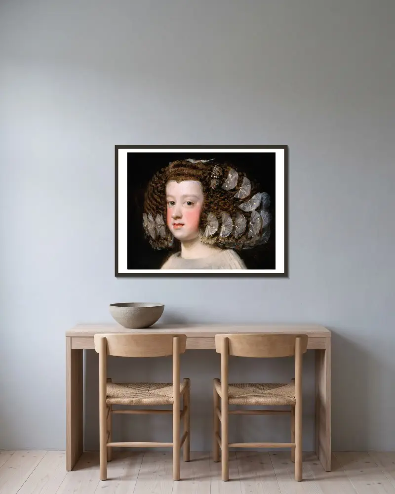 María Teresa (1638–1683), Infanta of Spain av Diego Velázquez inramad på en vägg