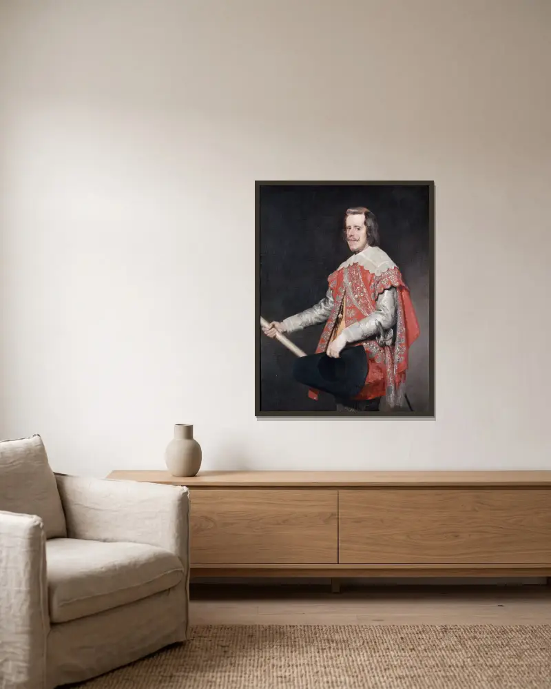 Philip IV, King of Spain – nr 1 av Diego Velázquez inramad på en vägg