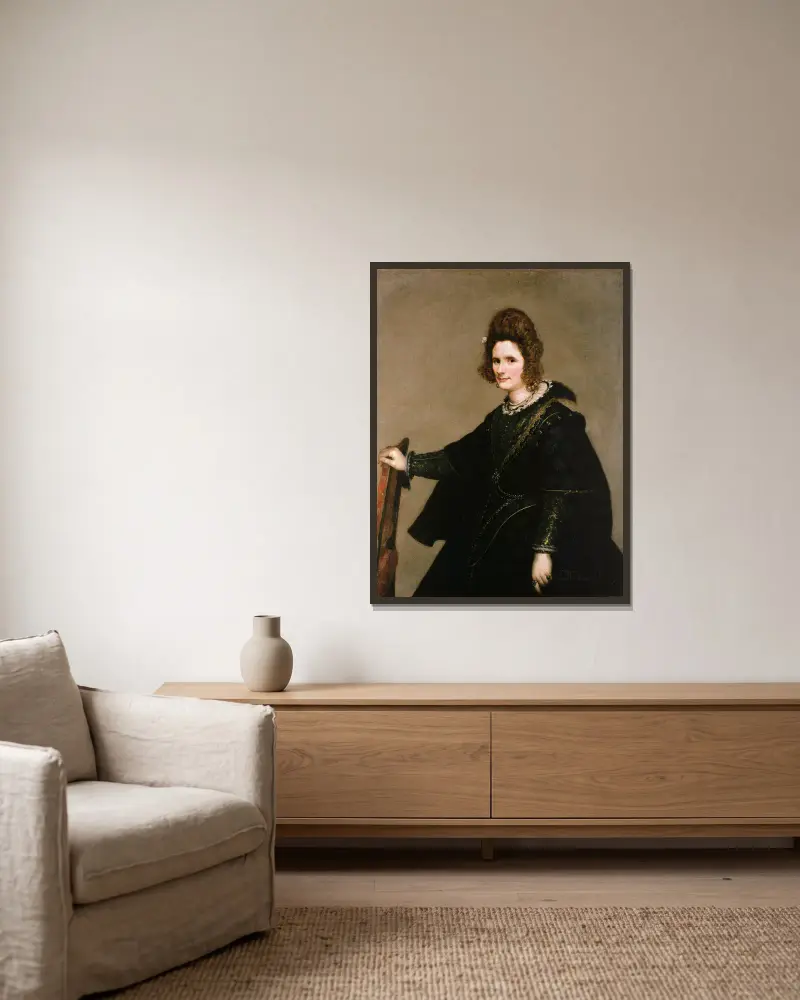 Portrait of a Lady av Diego Velázquez inramad på en vägg