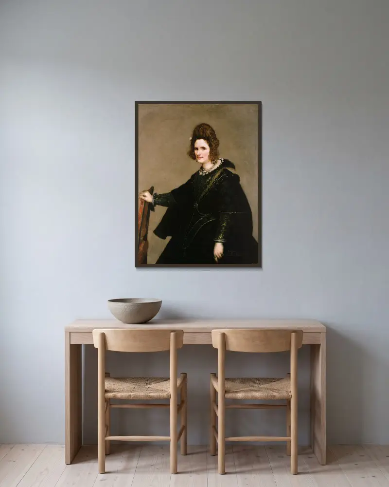Portrait of a Lady av Diego Velázquez inramad på en vägg