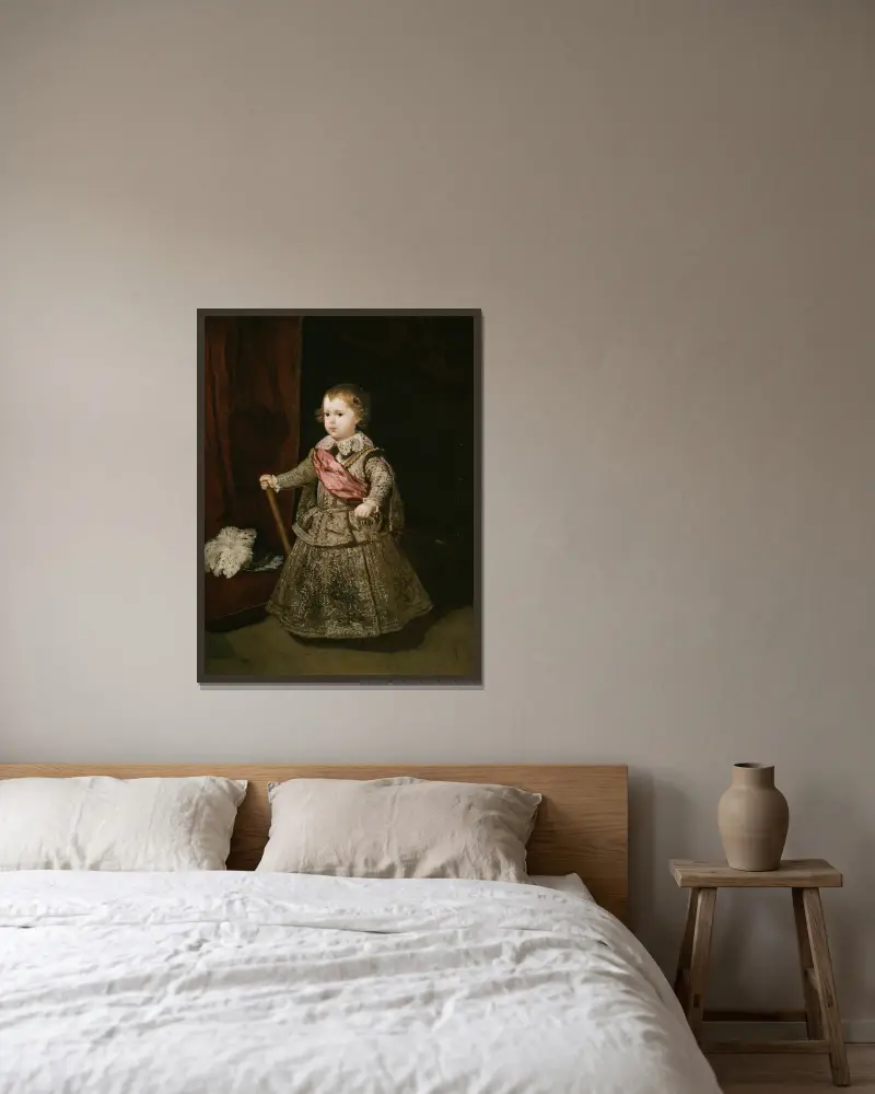 Prince Baltasar Carlos in Silver av Diego Velázquez inramad på en vägg