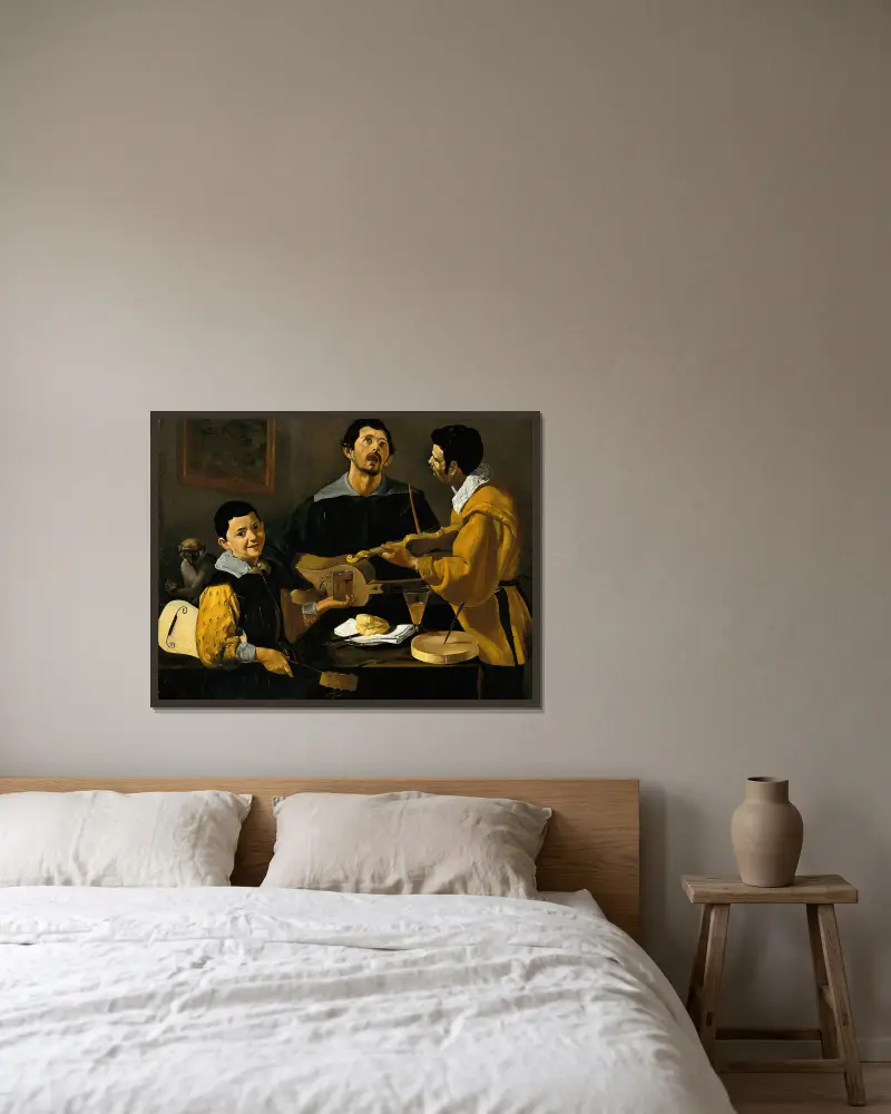Tři hudebníci, Diego Velázquez v rámu na stěně