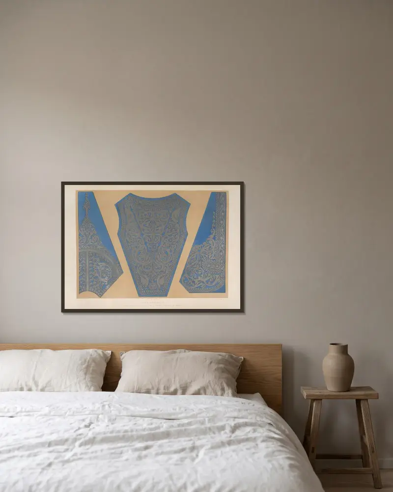 Griechische Stickerei von Matthew Digby Wyatt gerahmt an einer Wand