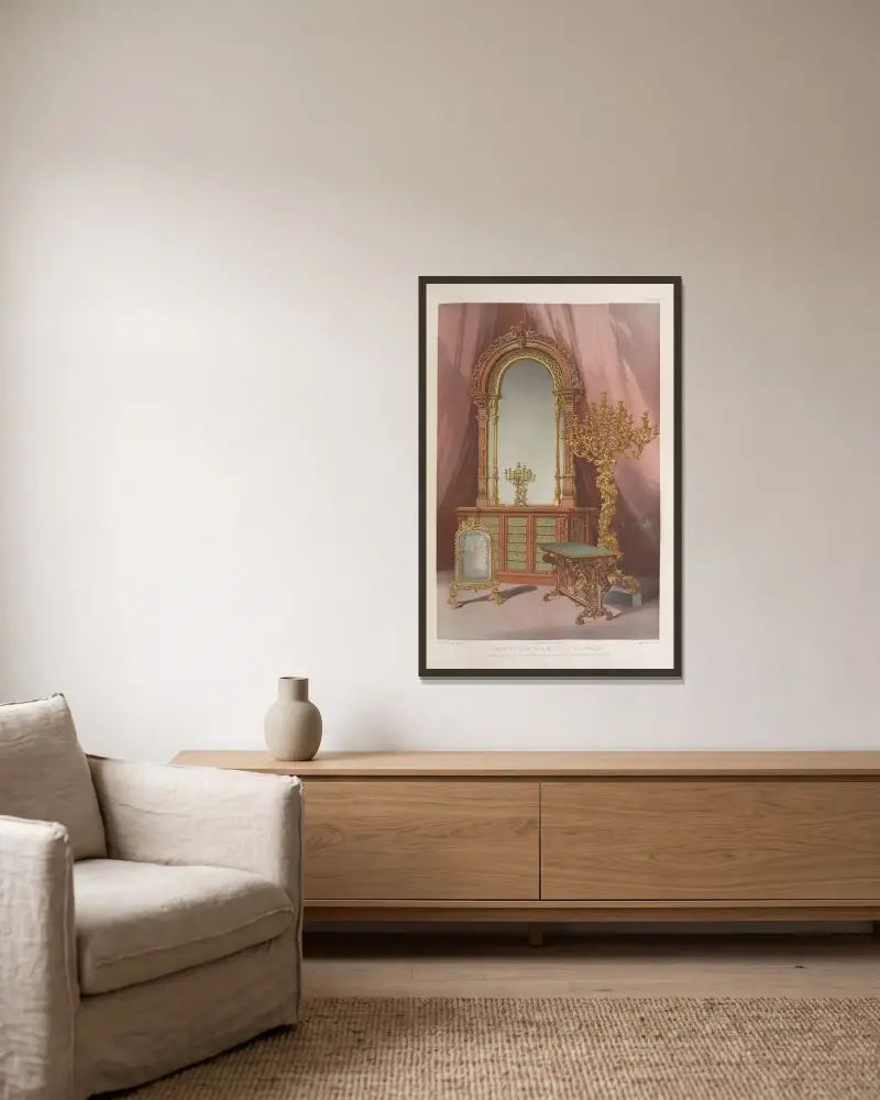 Möbelgruppe von Snell of London von Matthew Digby Wyatt gerahmt an einer Wand