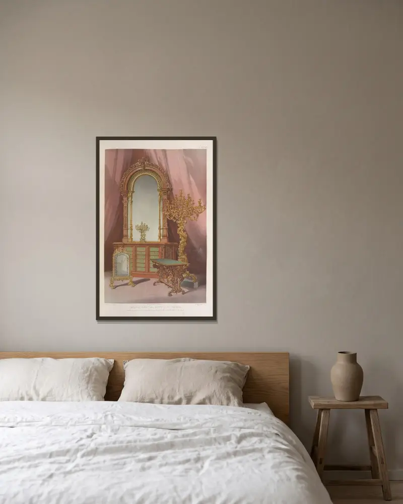 Möbelgruppe von Snell of London von Matthew Digby Wyatt gerahmt an einer Wand