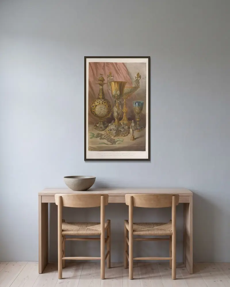 Objekte in Silber von Matthew Digby Wyatt gerahmt an einer Wand