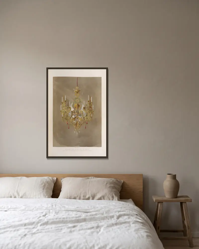Pendant lamp by Matifat of Paris av Matthew Digby Wyatt inramad på en vägg