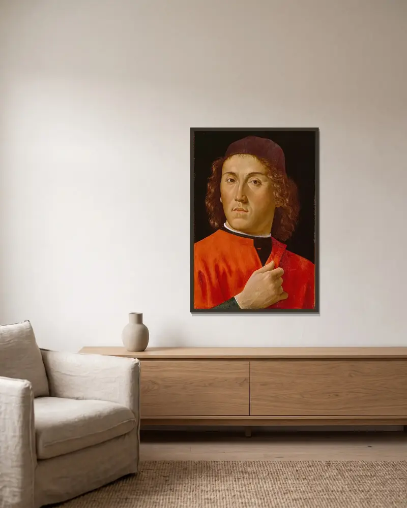 Młody mężczyzna, Domenico Ghirlandaio w ramie na ścianie