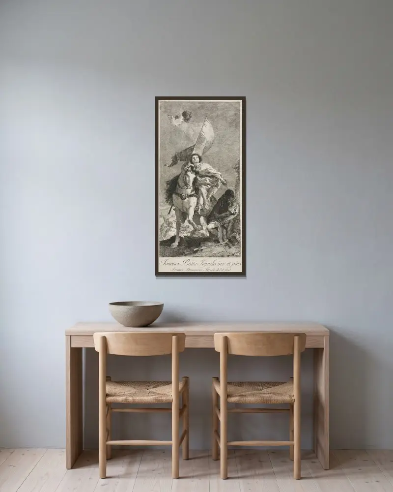 St. Jacques av Giovanni Domenico Tiepolo inramad på en vägg