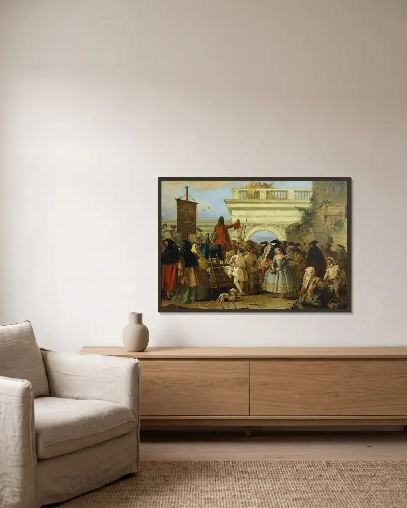 Szarlatan, Giovanni Domenico Tiepolo w ramie na ścianie