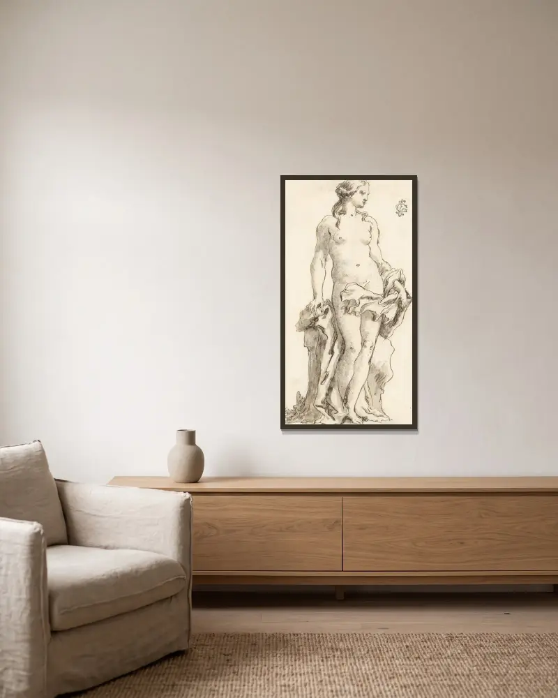 Venus av Giovanni Domenico Tiepolo inramad på en vägg
