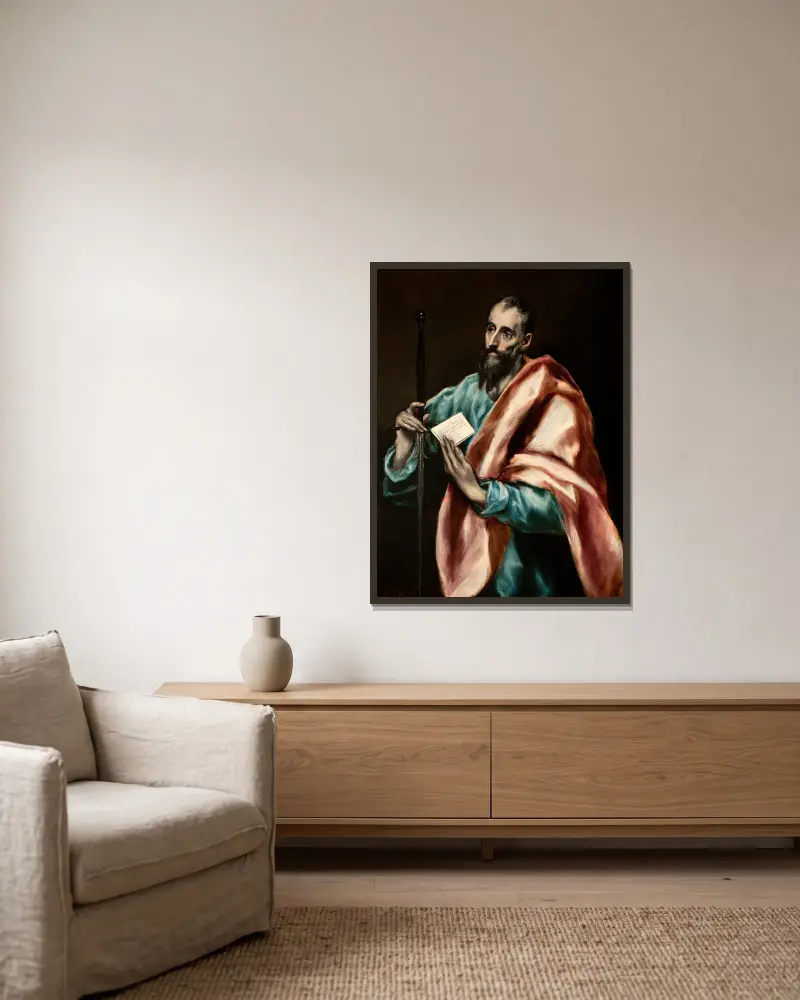 Apostle Saint Paul av El Greco (Domenikos Theotokopoulos) inramad på en vägg