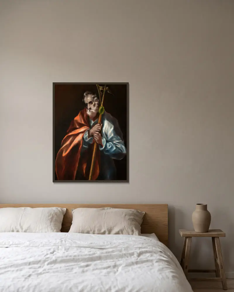 Apostle St Thaddeus (Jude) av El Greco (Domenikos Theotokopoulos) inramad på en vägg