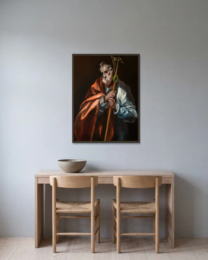 Apostle St Thaddeus (Jude) av El Greco (Domenikos Theotokopoulos) inramad på en vägg