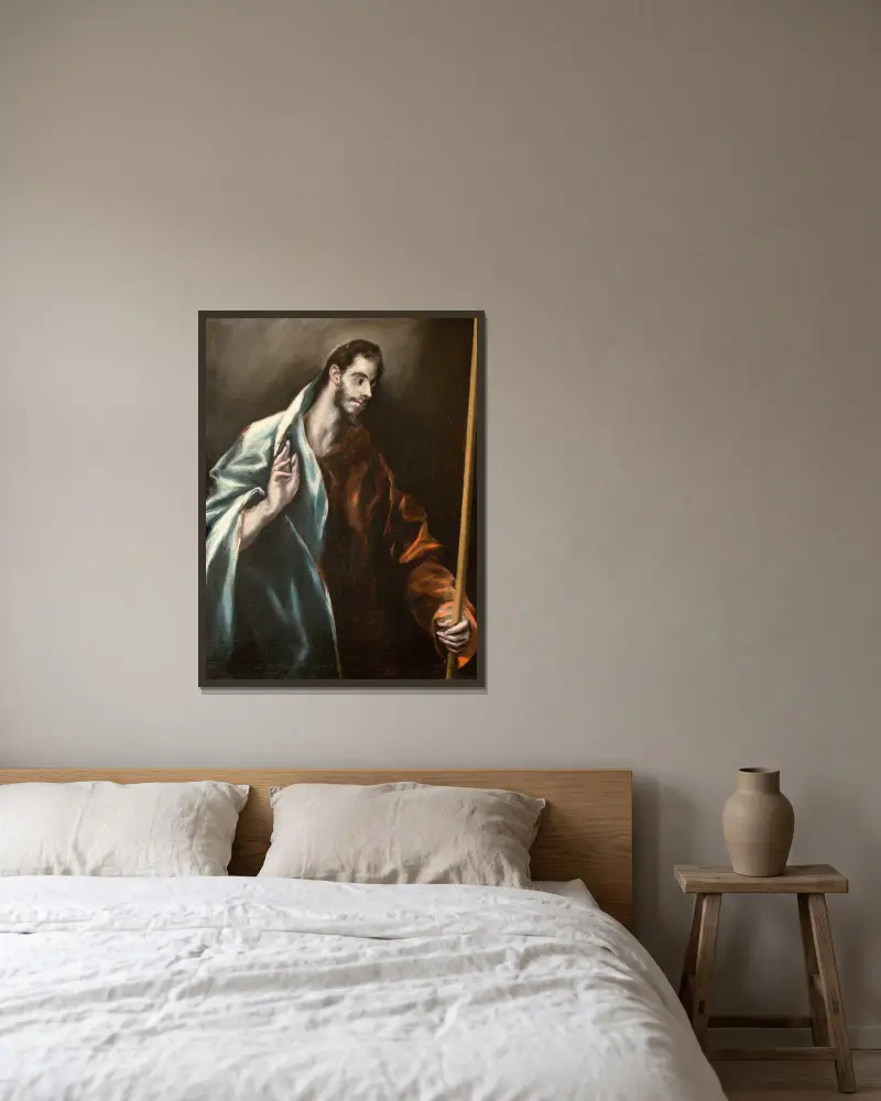 Apostle St Thomas av El Greco (Domenikos Theotokopoulos) inramad på en vägg