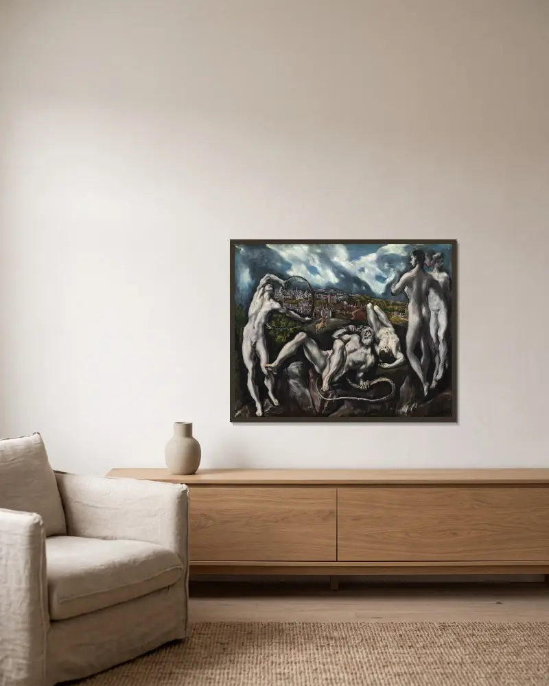 Laokoón, El Greco (Domenikos Theotokopoulos) v rámu na stěně