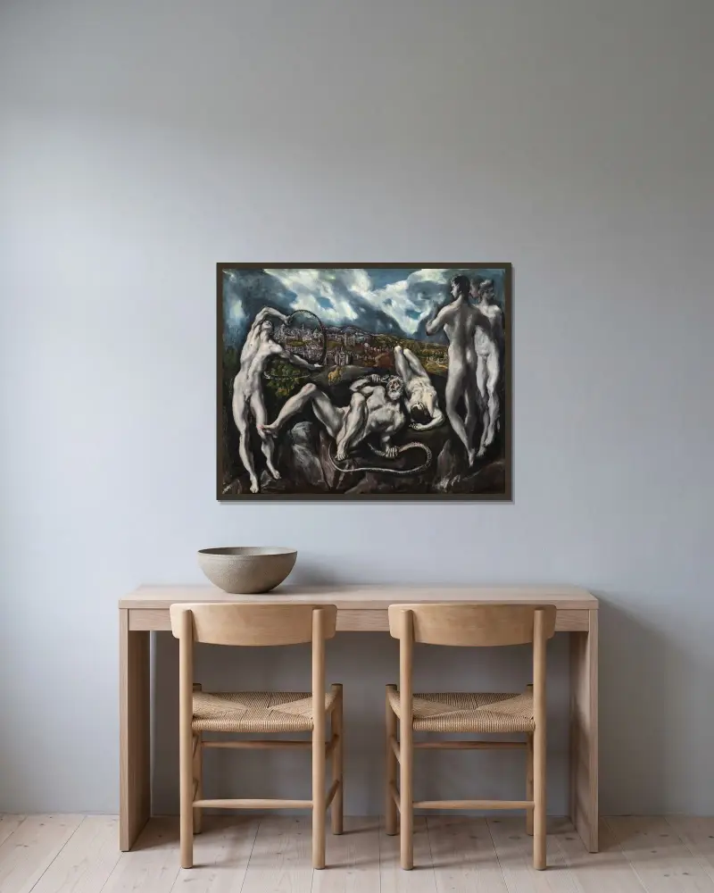 Laokoón, El Greco (Domenikos Theotokopoulos) v rámu na stěně